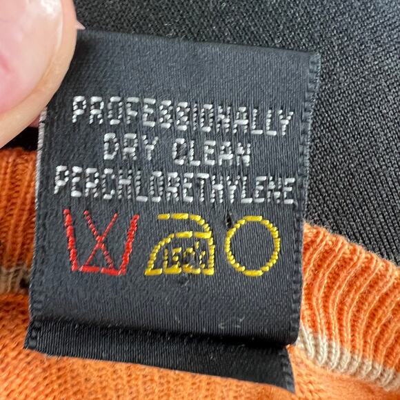 Jhane Barnes Orange Sweater Silk Cashmere Knit Crew Neck Pullover Sz Large L - Picture 8 of 8